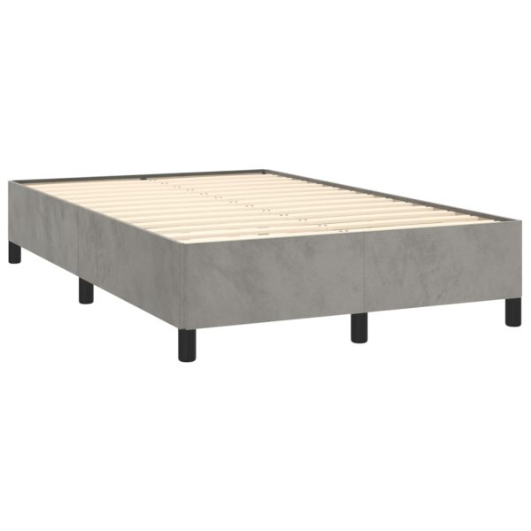 Giroletto Senza Materasso Grigio Chiaro 120x200 Cm Velluto - Image 4