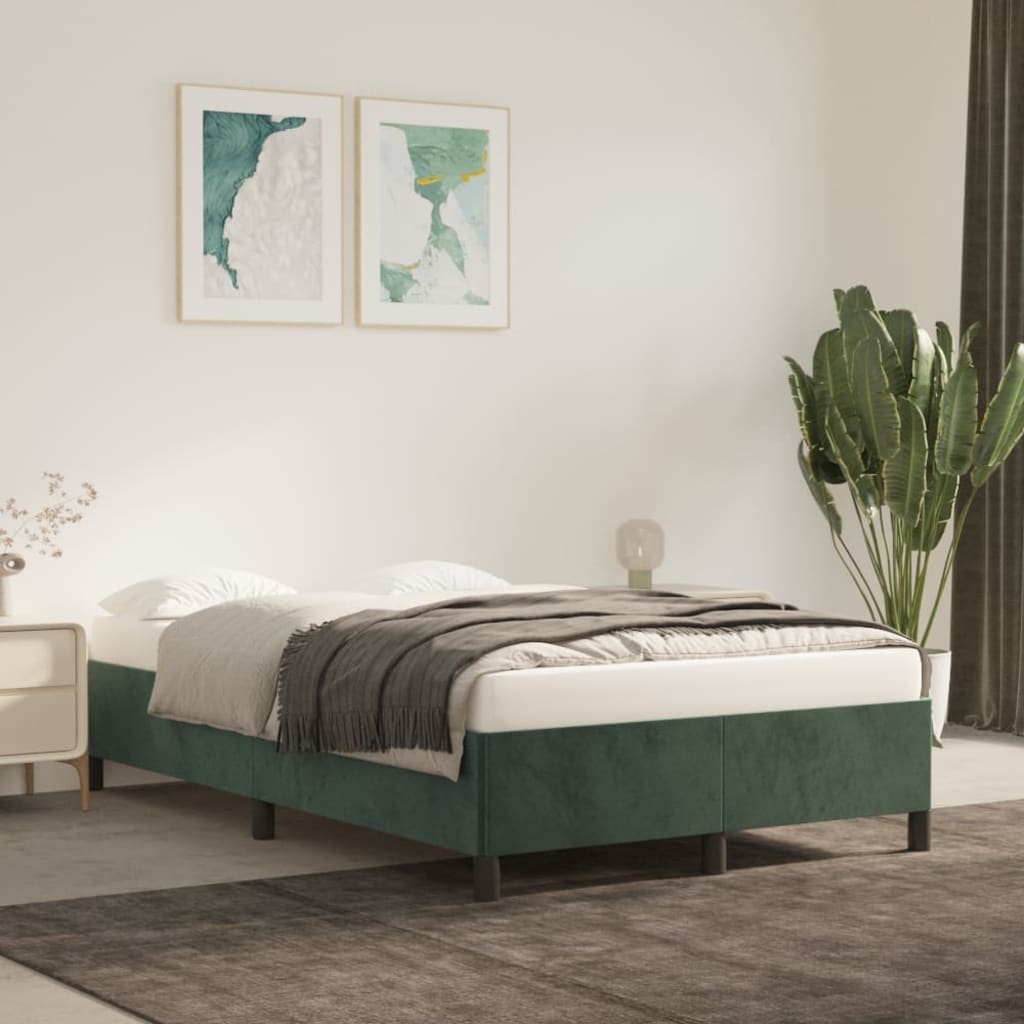 Giroletto Senza Materasso Verde Scuro 120x200 Cm In Velluto