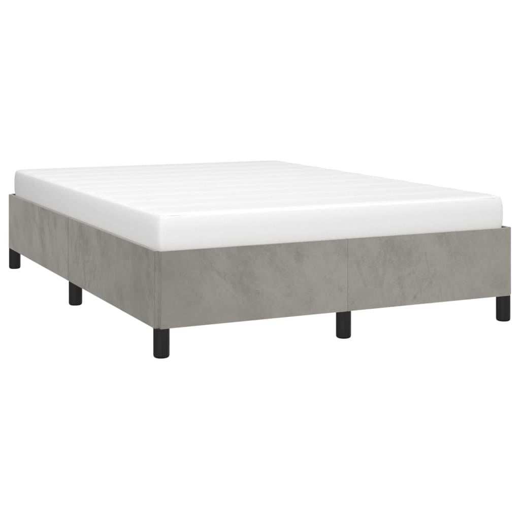 Giroletto Senza Materasso Grigio Chiaro 140x190 Cm Velluto - Image 3