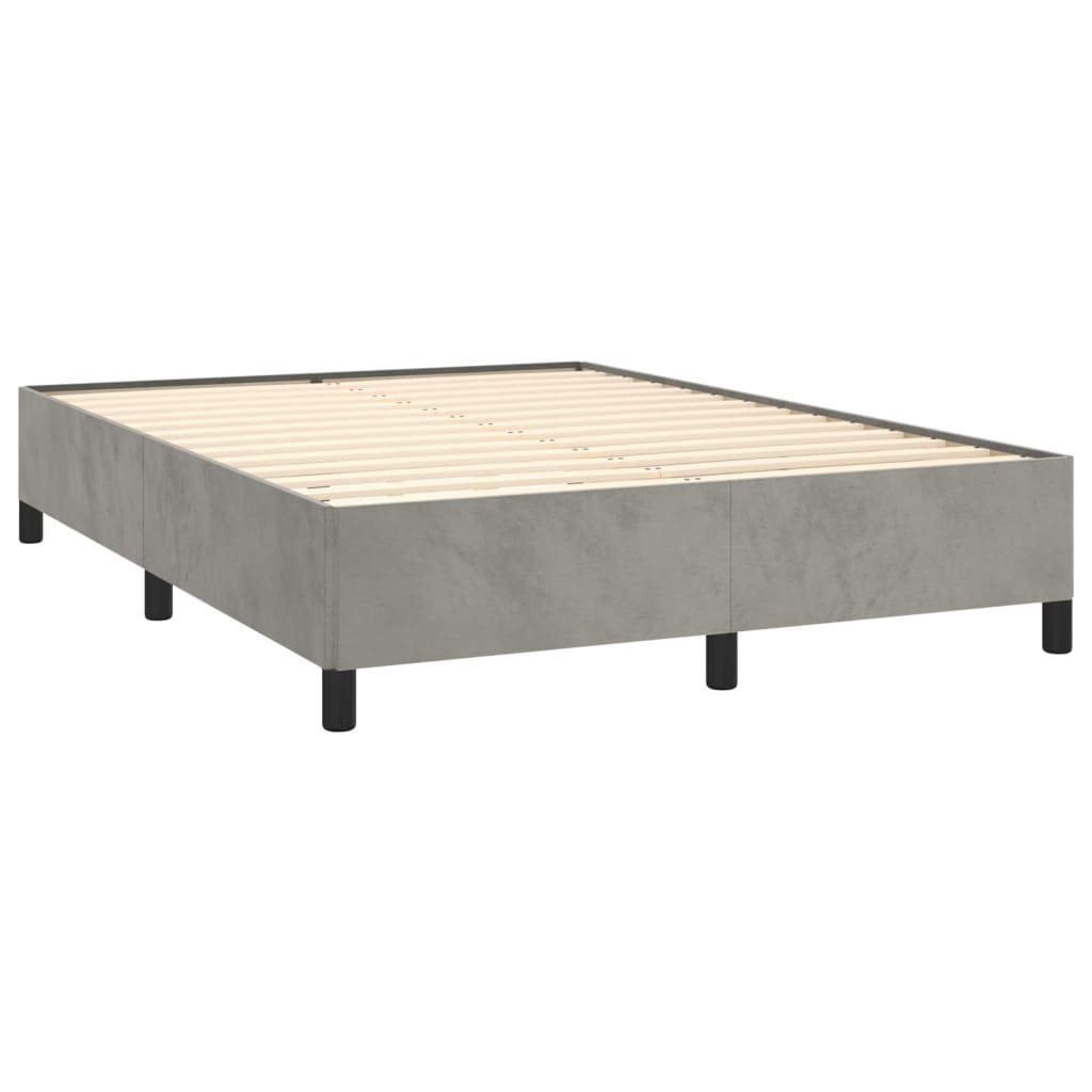 Giroletto Senza Materasso Grigio Chiaro 140x190 Cm Velluto - Image 4