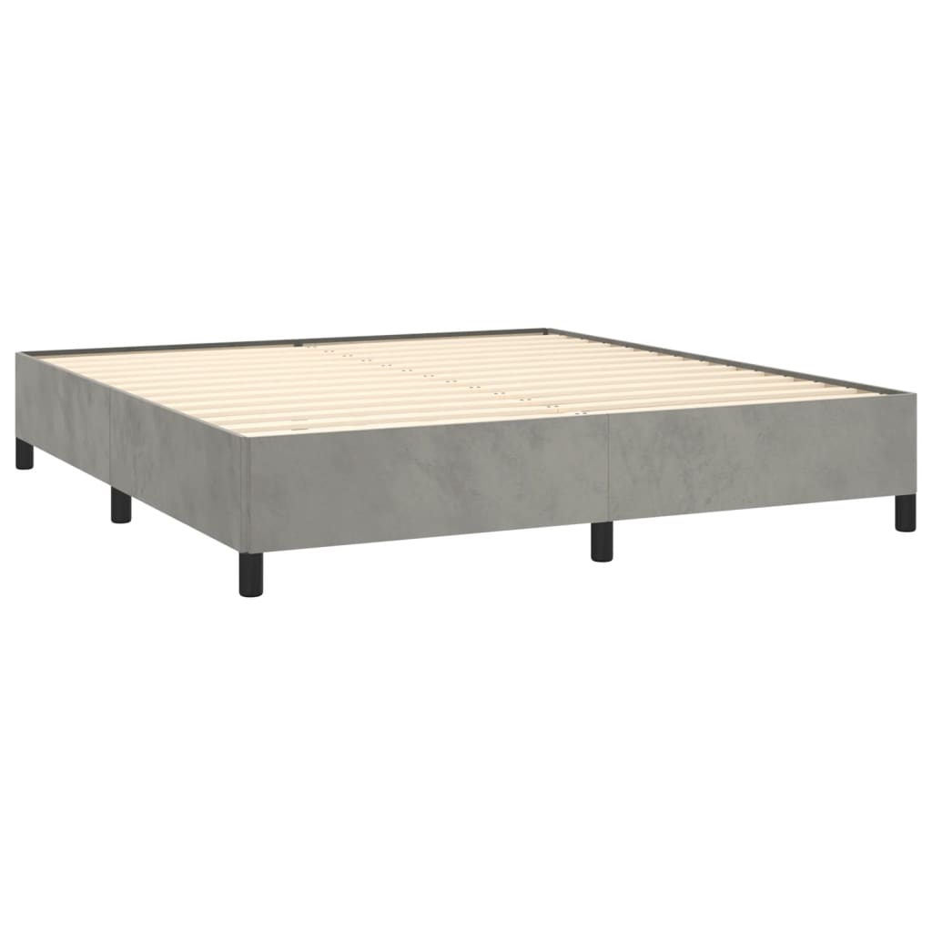 Giroletto Senza Materasso Grigio Chiaro 160x200 Cm Velluto - Image 4