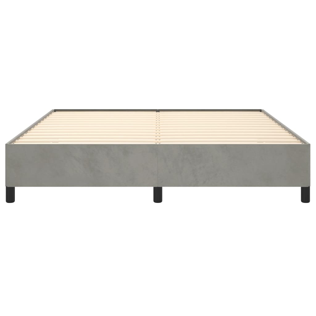Giroletto Senza Materasso Grigio Chiaro 160x200 Cm Velluto - Image 5