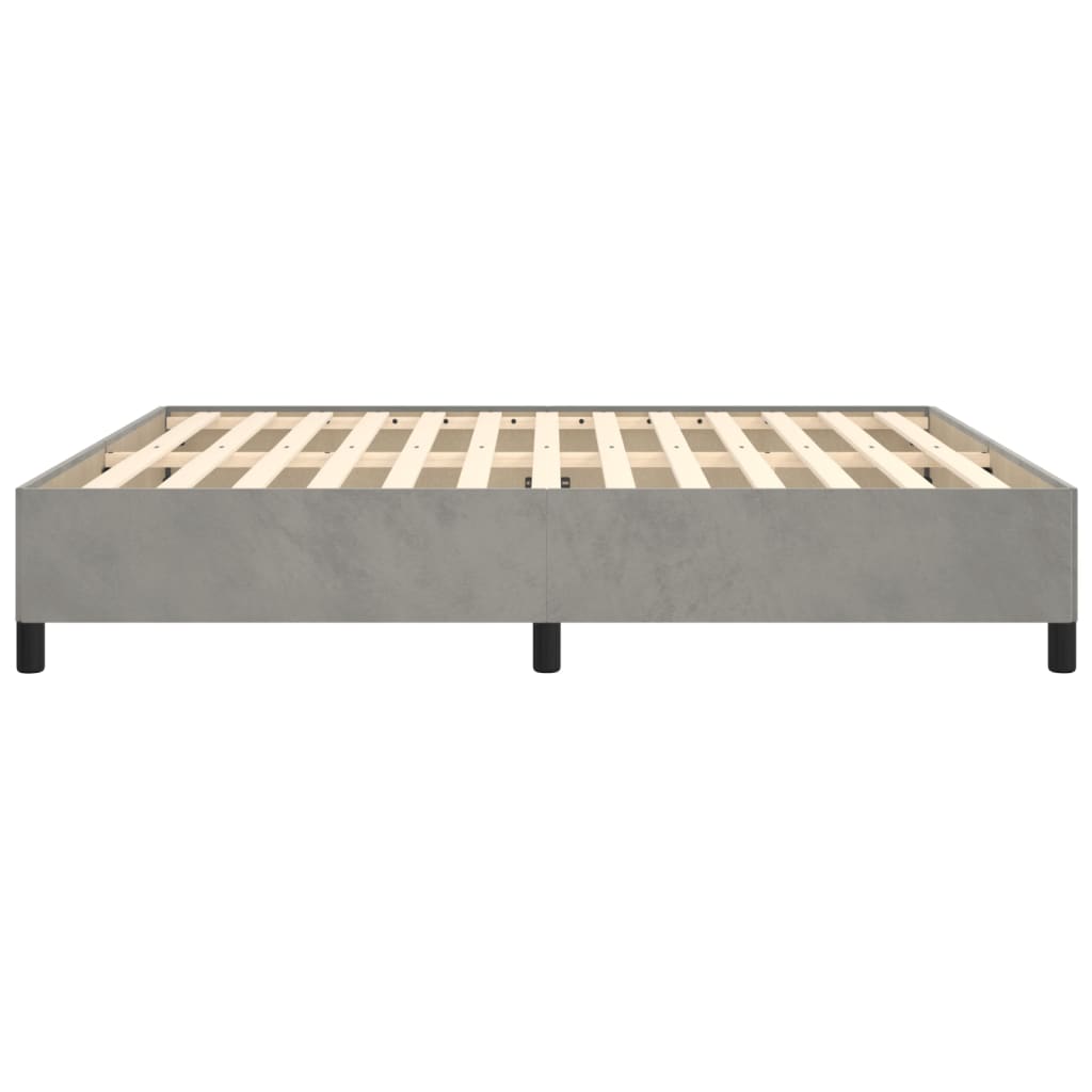Giroletto Senza Materasso Grigio Chiaro 160x200 Cm Velluto - Image 6
