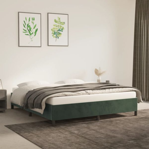 Giroletto Senza Materasso Verde Scuro 180x200 Cm In Velluto