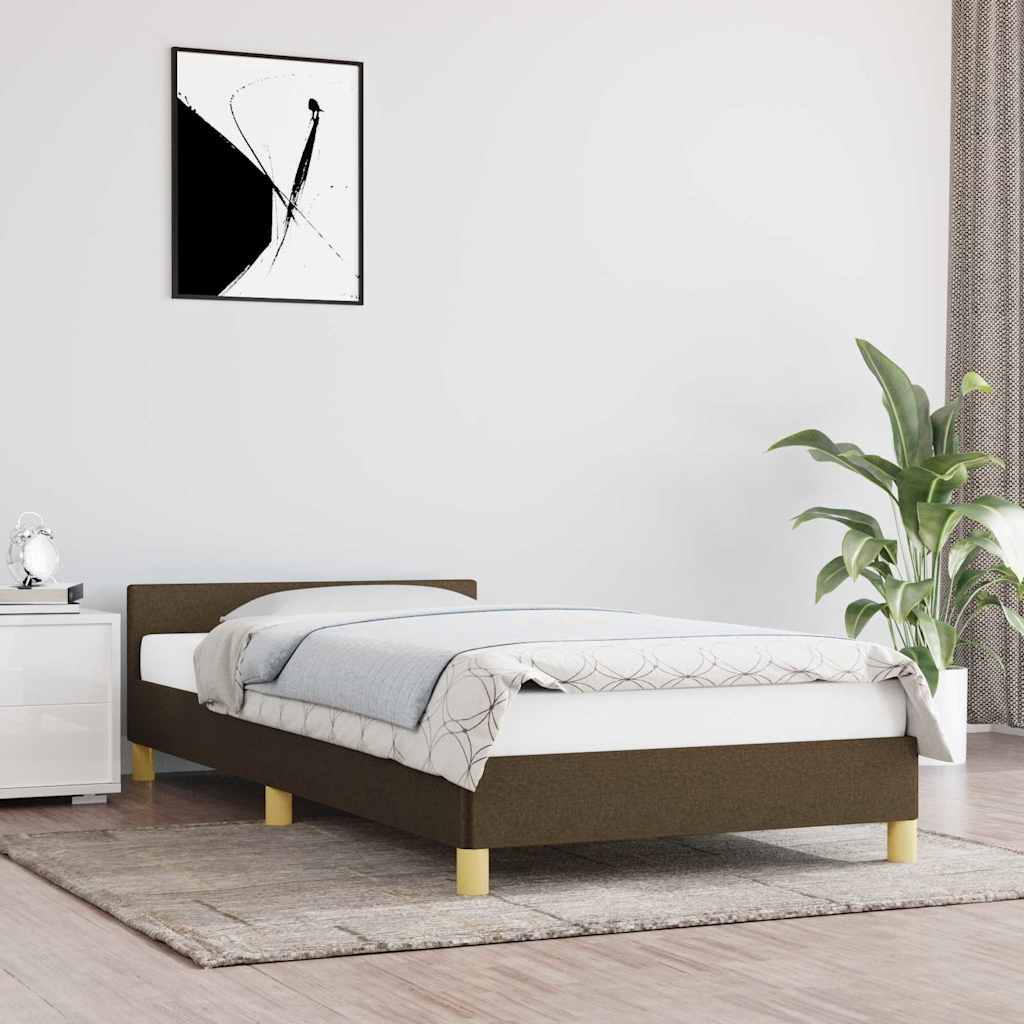 Giroletto Senza Materasso Marrone Scuro 90x190 Cm Tessuto