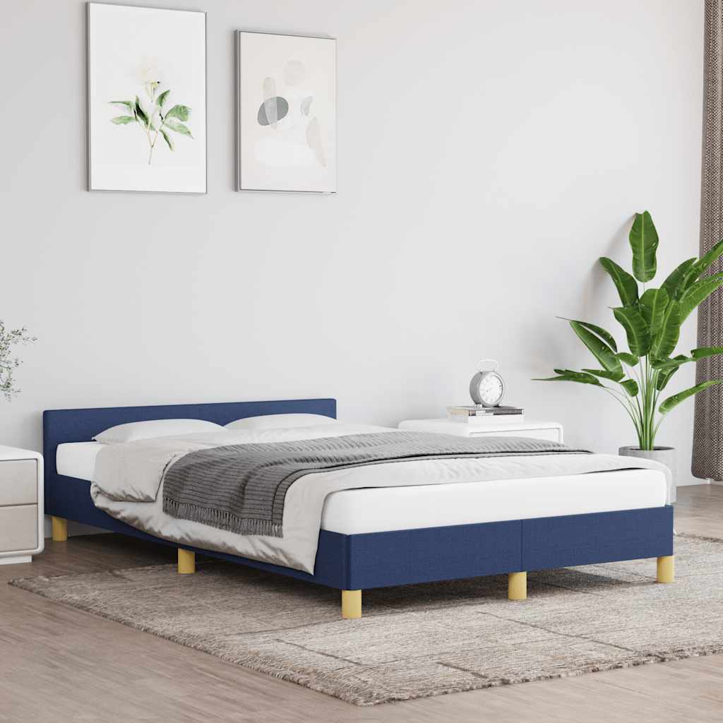 Giroletto Con Testiera Senza Materasso Blu 120x200 Cm Tessuto