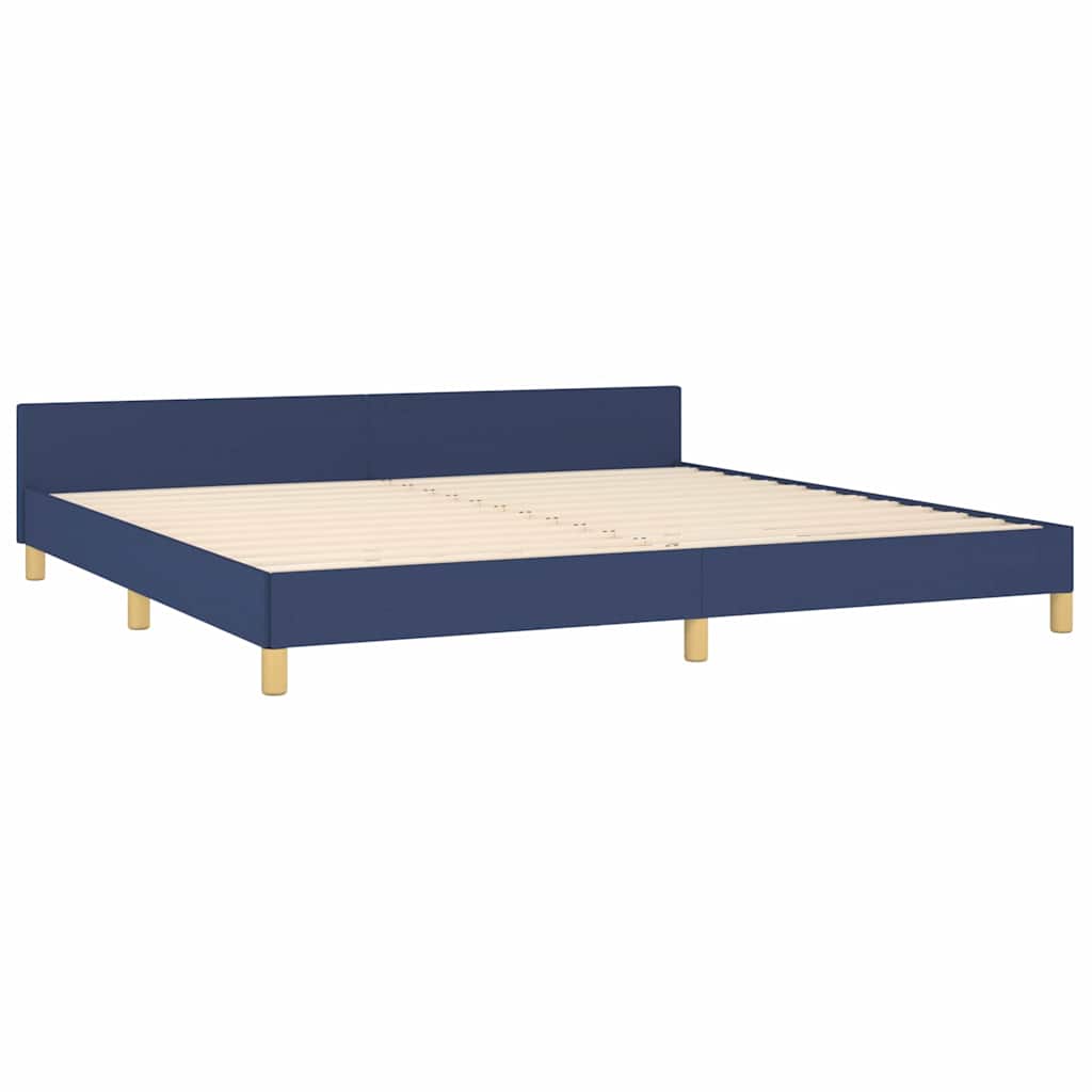 Giroletto Con Testiera Senza Materasso Blu 200x200 Cm Tessuto - Image 4