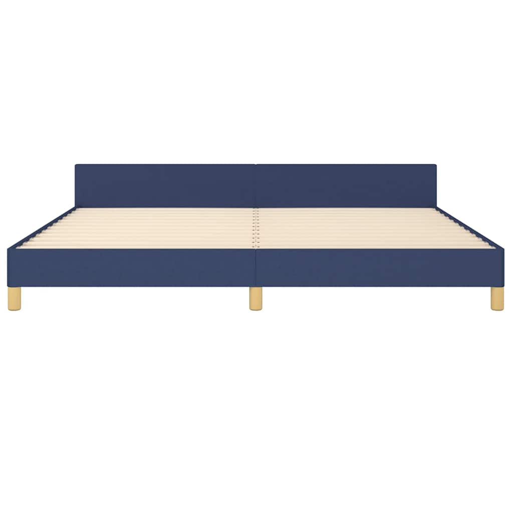 Giroletto Con Testiera Senza Materasso Blu 200x200 Cm Tessuto - Image 5