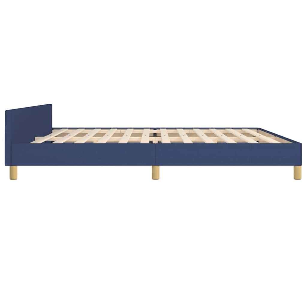 Giroletto Con Testiera Senza Materasso Blu 200x200 Cm Tessuto - Image 6