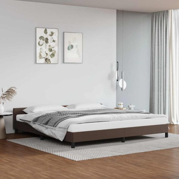 Giroletto Con Testiera Senza Materasso Marrone 200x200 cm