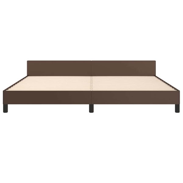 Giroletto Con Testiera Senza Materasso Marrone 200x200 cm - Image 5