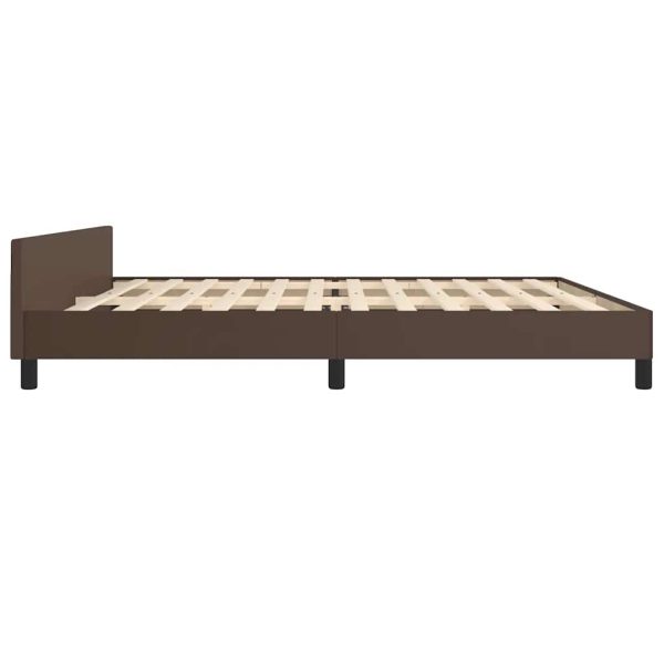 Giroletto Con Testiera Senza Materasso Marrone 200x200 cm - Image 6