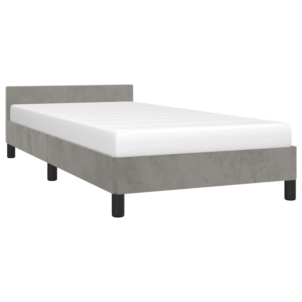 Giroletto Senza Materasso Grigio Chiaro 80x200 Cm Velluto - Image 3