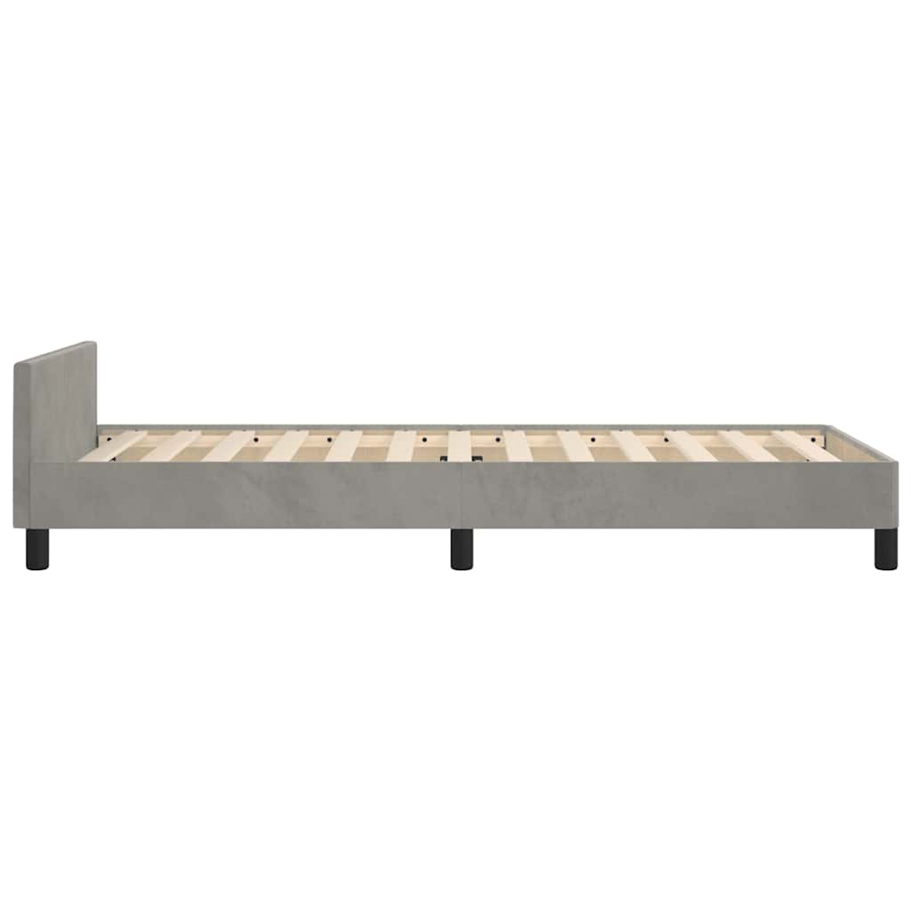Giroletto Senza Materasso Grigio Chiaro 80x200 Cm Velluto - Image 6