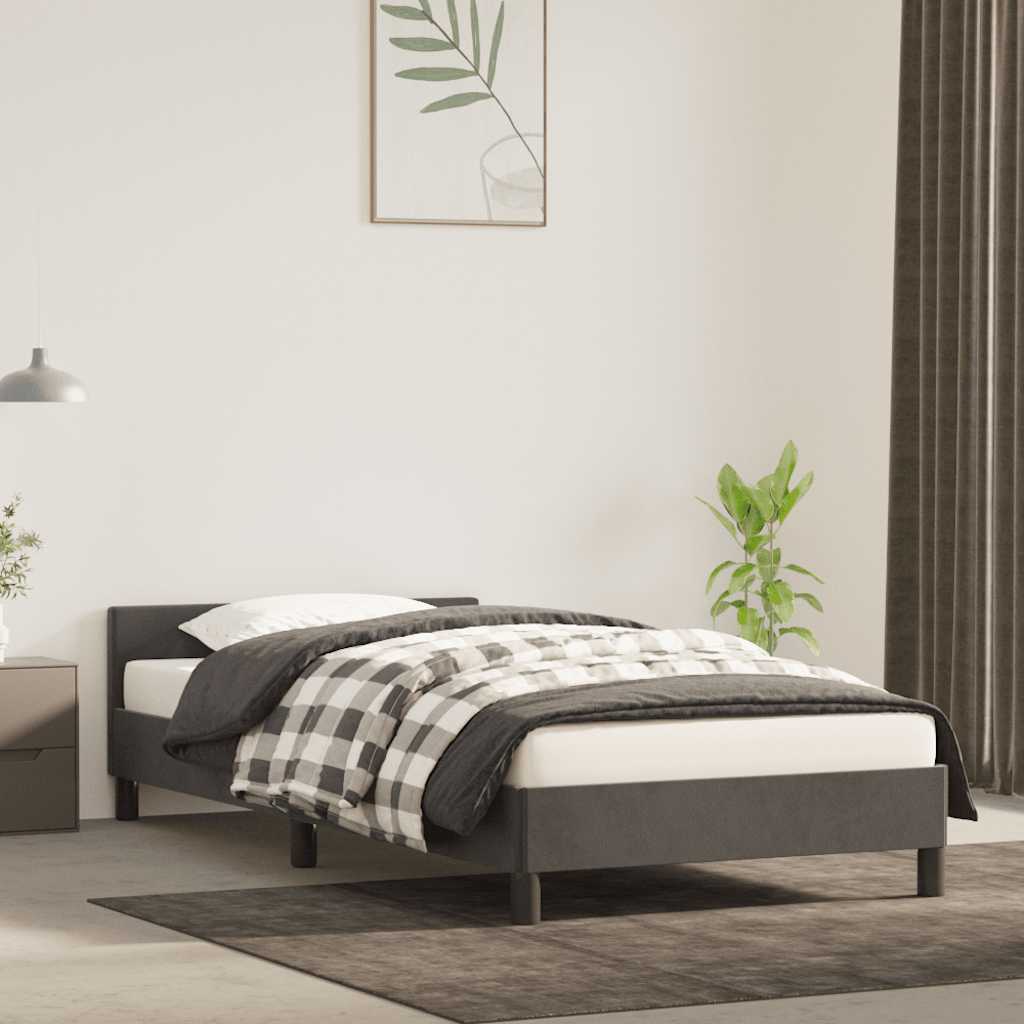Giroletto Senza Materasso Grigio Scuro 80x200 Cm Velluto