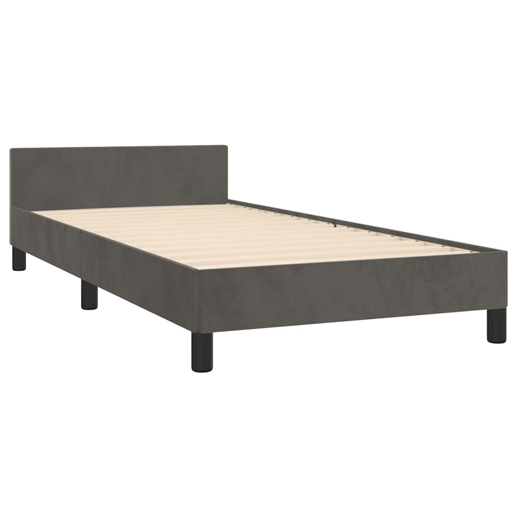 Giroletto Senza Materasso Grigio Scuro 80x200 Cm Velluto - Image 4