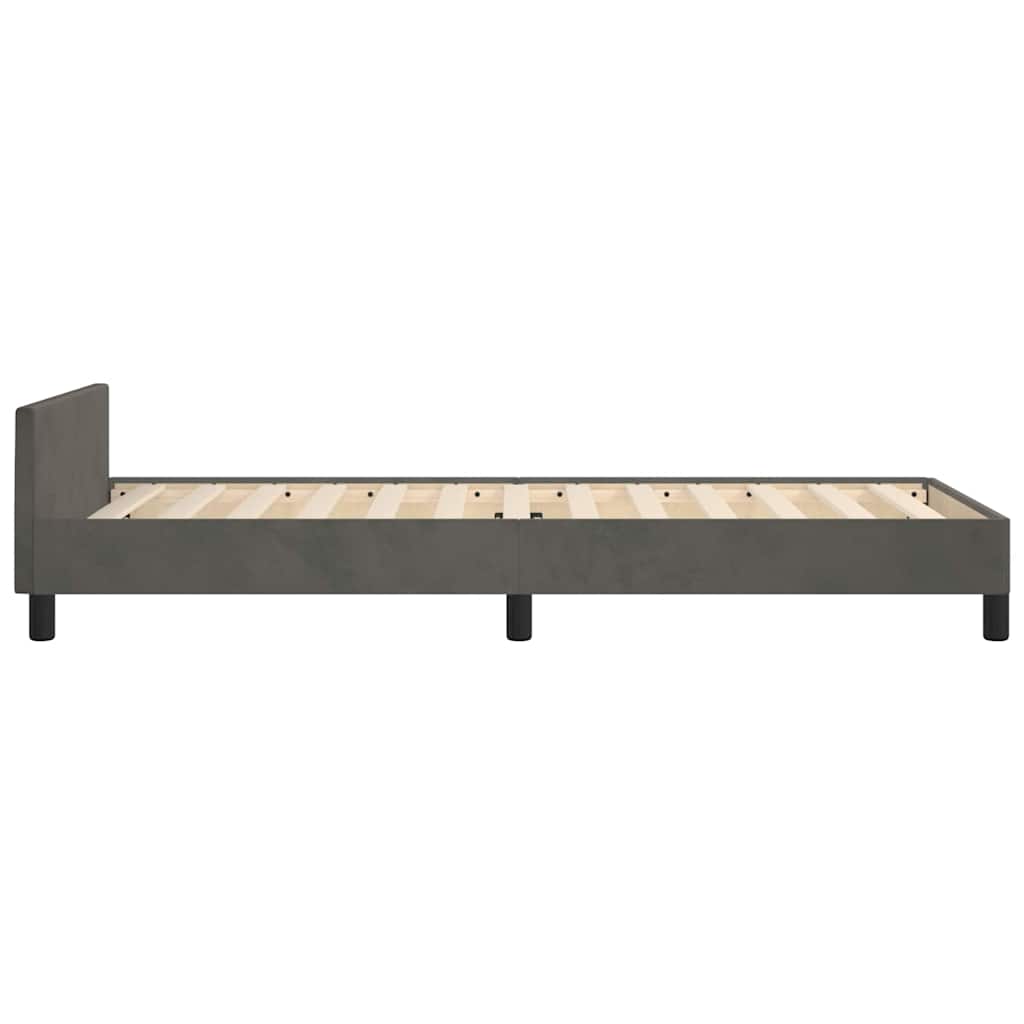 Giroletto Senza Materasso Grigio Scuro 80x200 Cm Velluto - Image 6