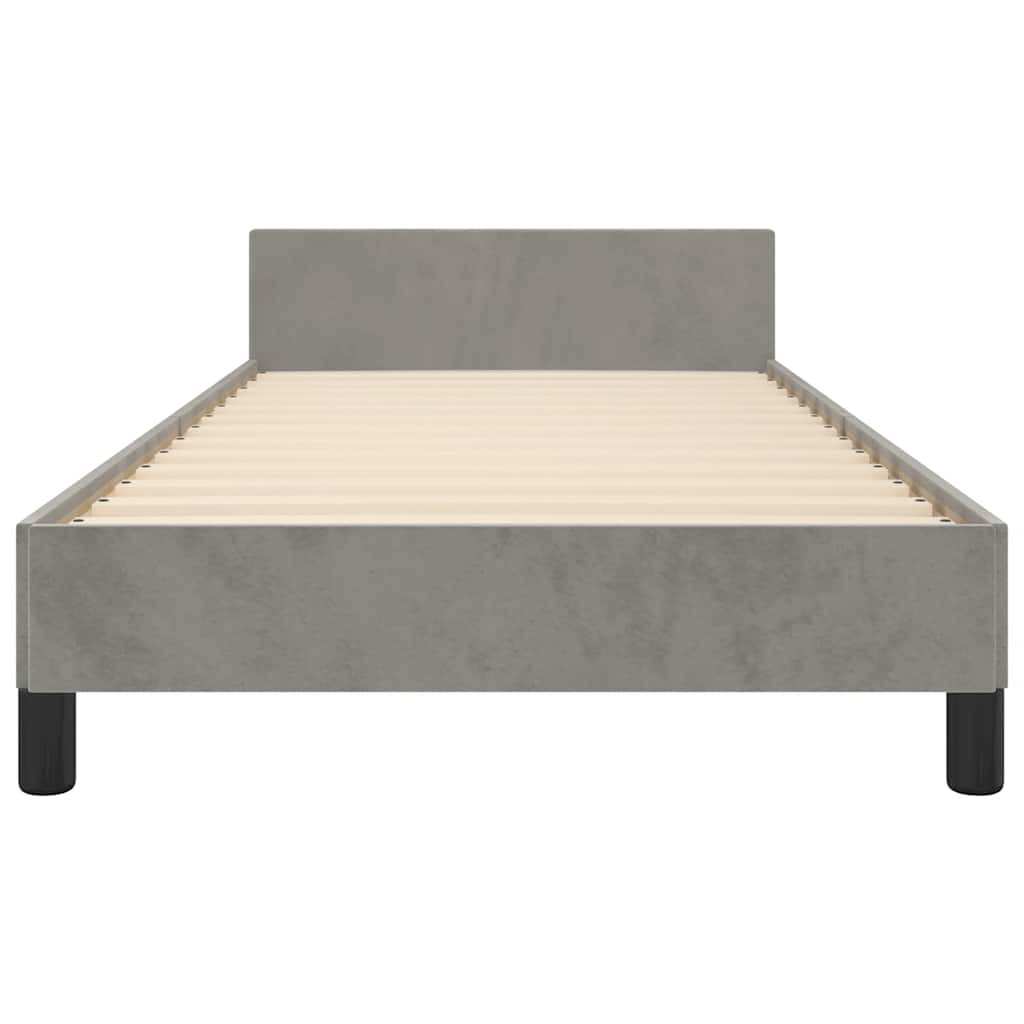 Giroletto Senza Materasso Grigio Chiaro 90x190 Cm Velluto - Image 5