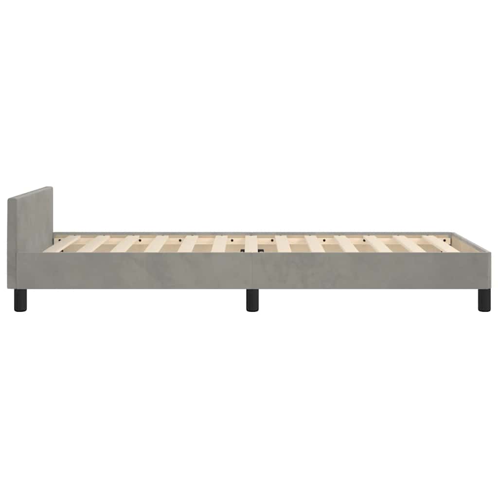 Giroletto Senza Materasso Grigio Chiaro 90x190 Cm Velluto - Image 6