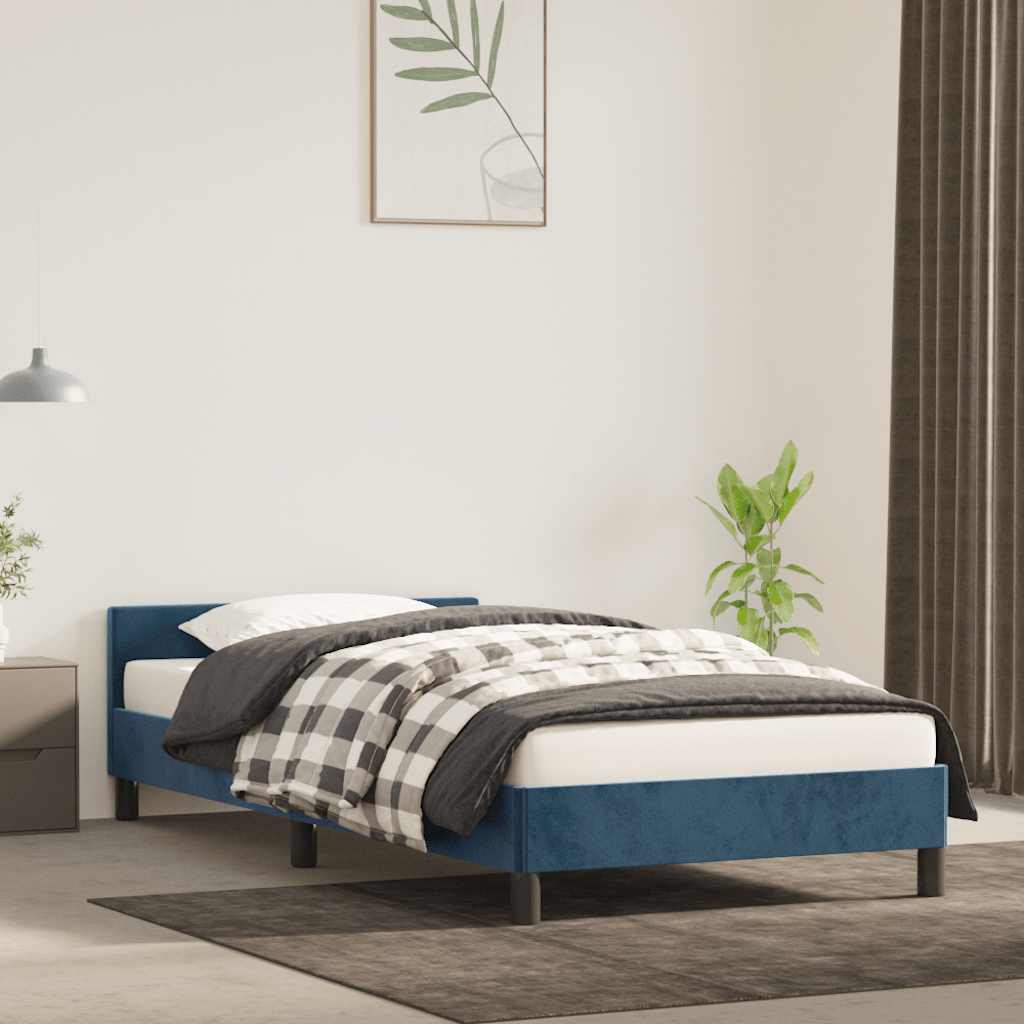 Giroletto Senza Materasso Blu Scuro 100x200 Cm In Velluto