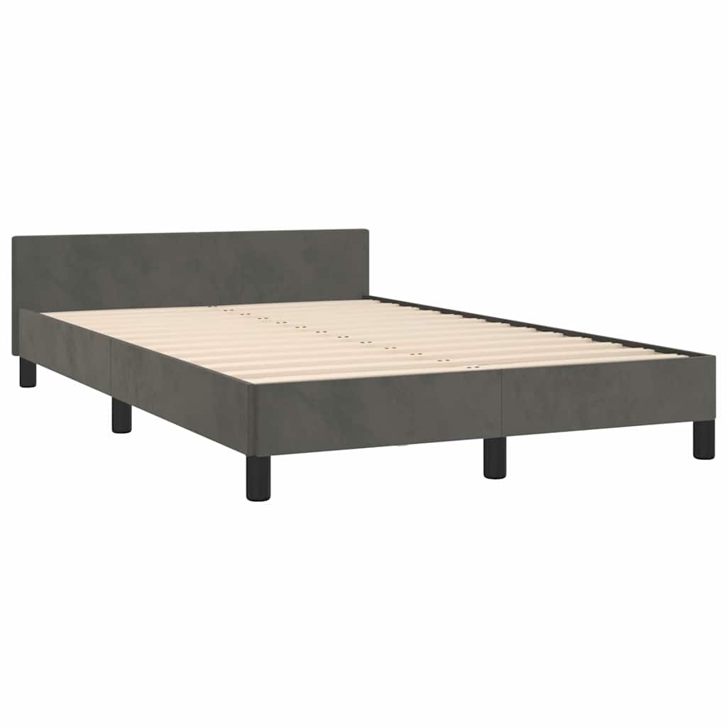 Giroletto Senza Materasso Grigio Scuro 120x200 Cm Velluto - Image 4