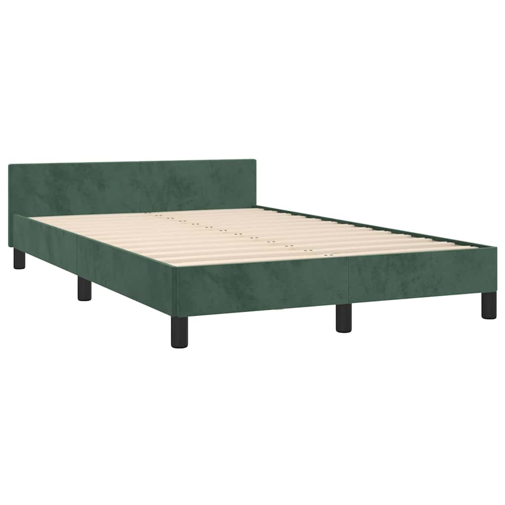 Giroletto Senza Materasso Verde Scuro 120x200 Cm In Velluto - Image 4
