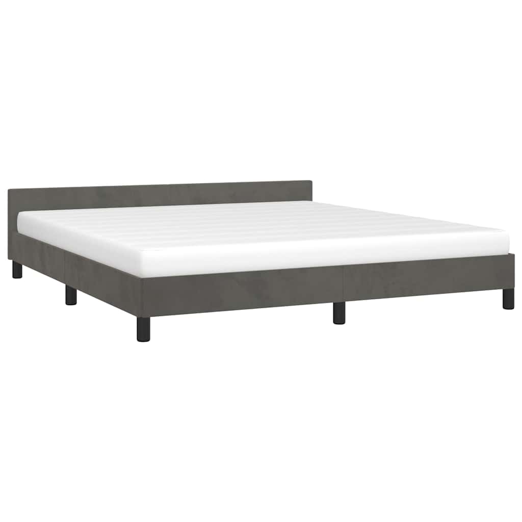 Giroletto Senza Materasso Grigio Scuro 180x200 Cm Velluto - Image 3