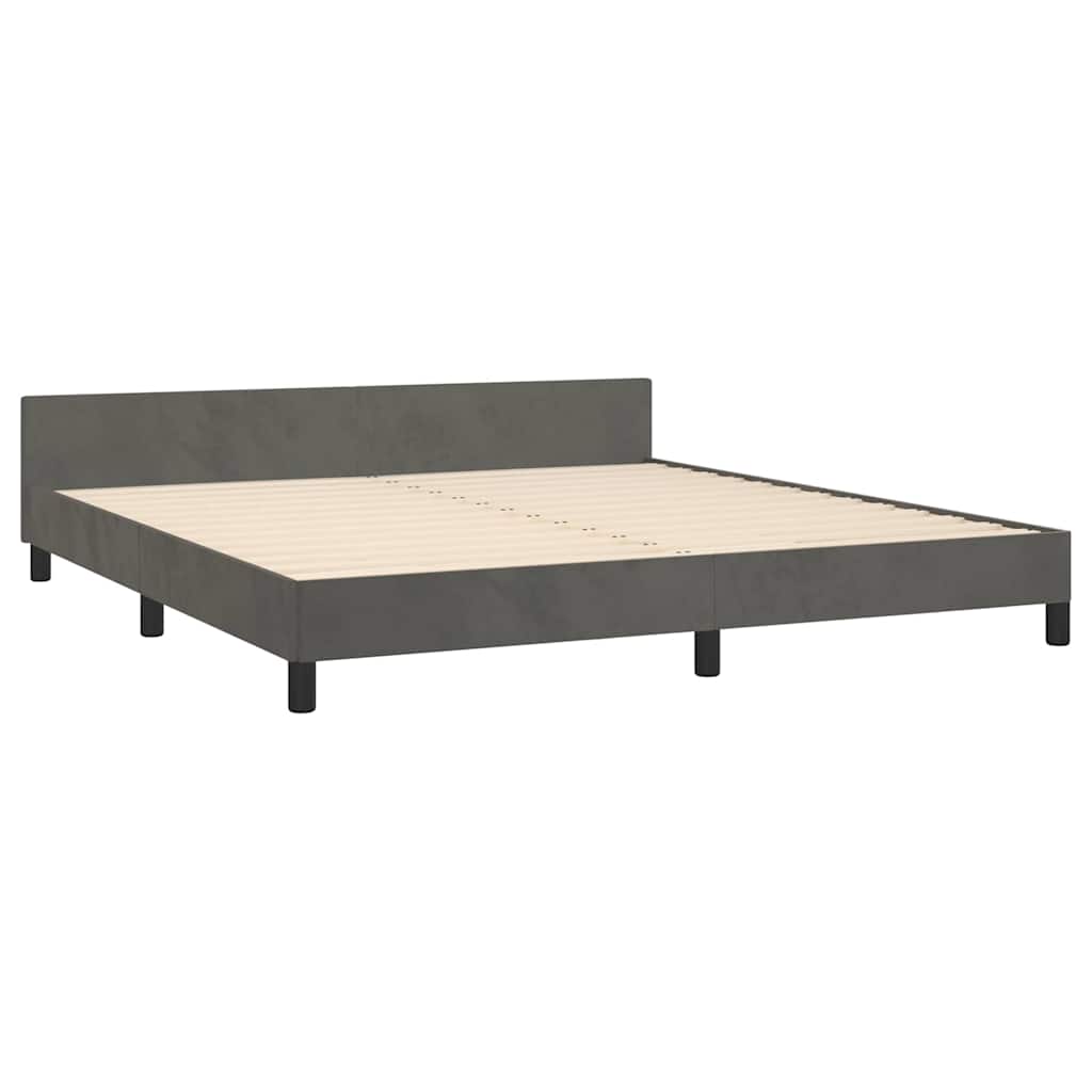 Giroletto Senza Materasso Grigio Scuro 180x200 Cm Velluto - Image 4