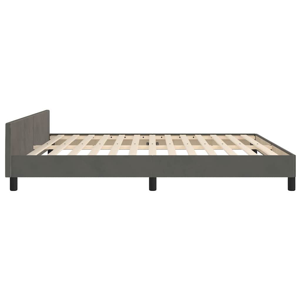 Giroletto Senza Materasso Grigio Scuro 180x200 Cm Velluto - Image 6