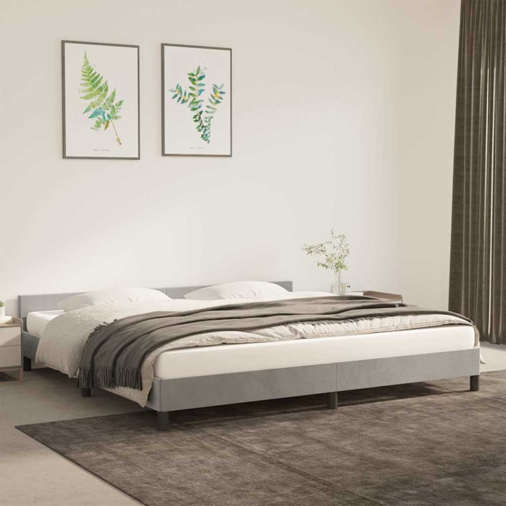 Giroletto Senza Materasso Grigio Chiaro 200x200 Cm Velluto