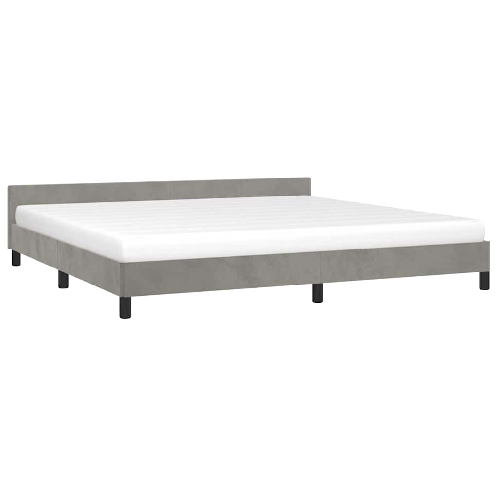 Giroletto Senza Materasso Grigio Chiaro 200x200 Cm Velluto - Image 3