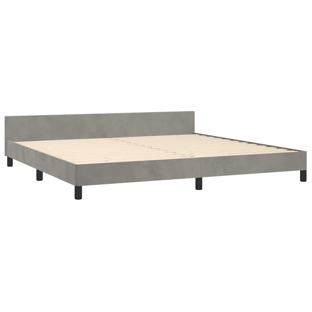 Giroletto Senza Materasso Grigio Chiaro 200x200 Cm Velluto - Image 4