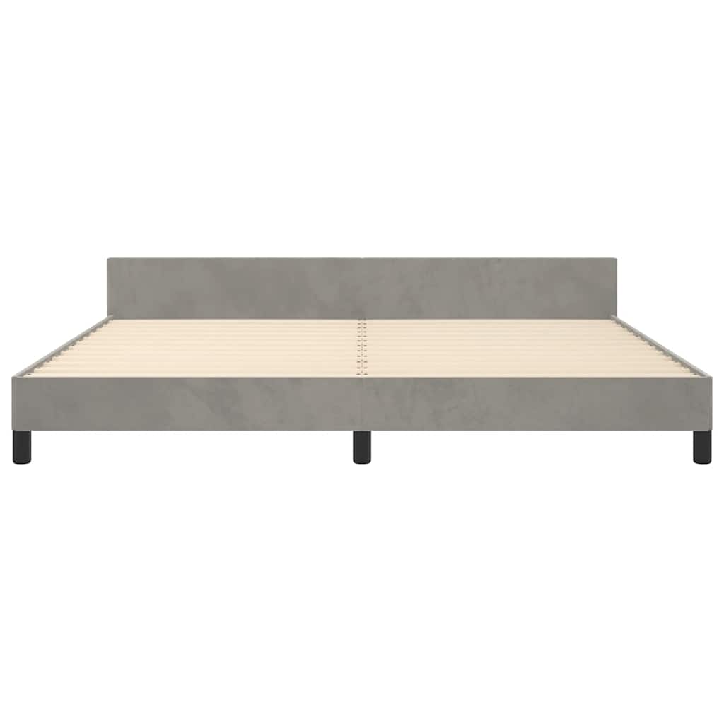 Giroletto Senza Materasso Grigio Chiaro 200x200 Cm Velluto - Image 5