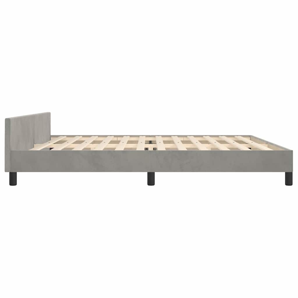 Giroletto Senza Materasso Grigio Chiaro 200x200 Cm Velluto - Image 6