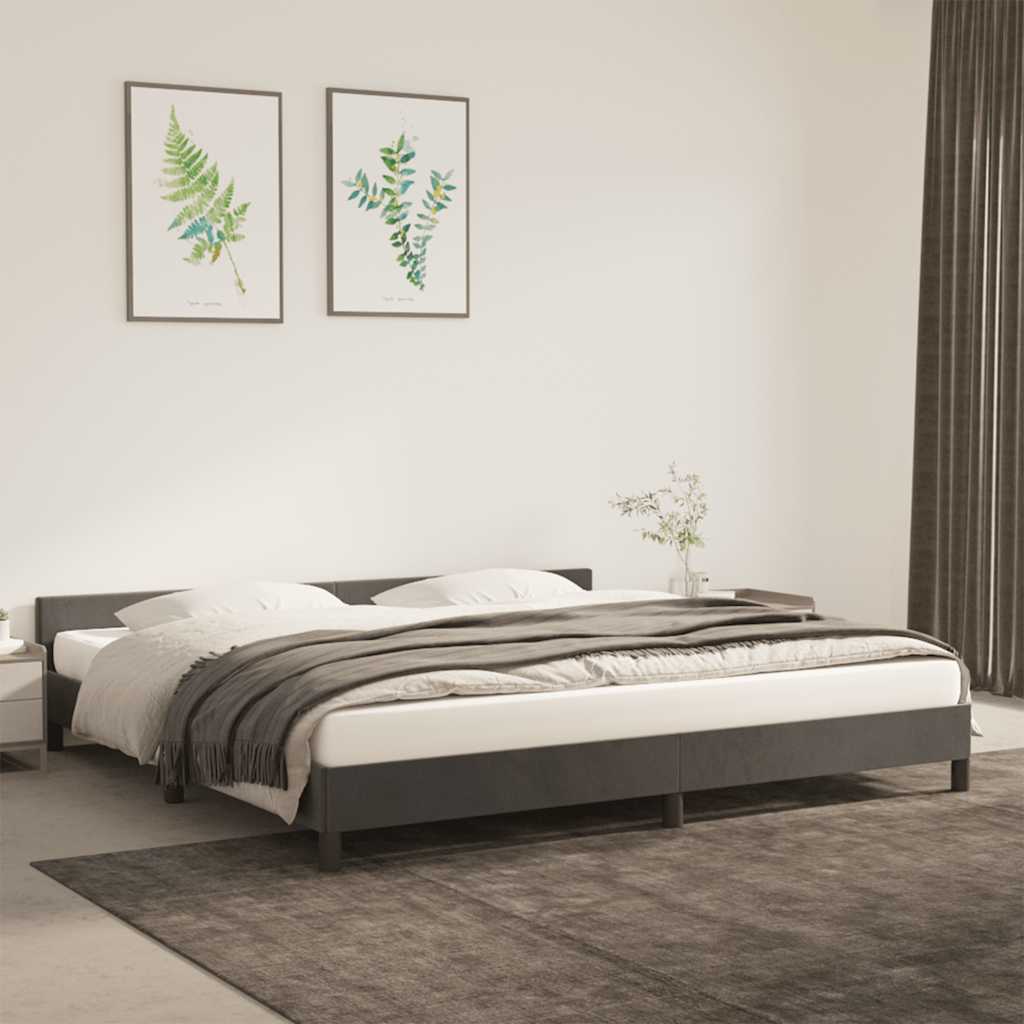 Giroletto Senza Materasso Grigio Scuro 200x200 Cm Velluto