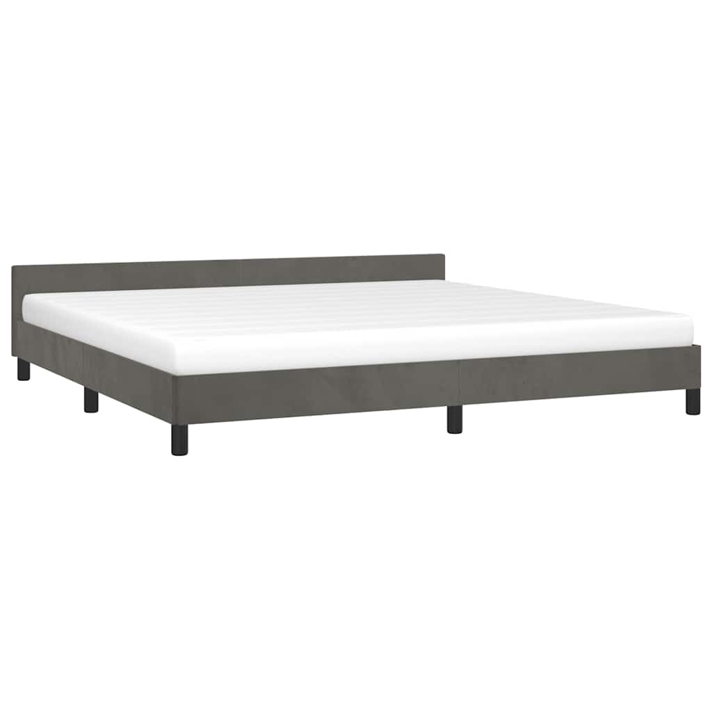 Giroletto Senza Materasso Grigio Scuro 200x200 Cm Velluto - Image 3