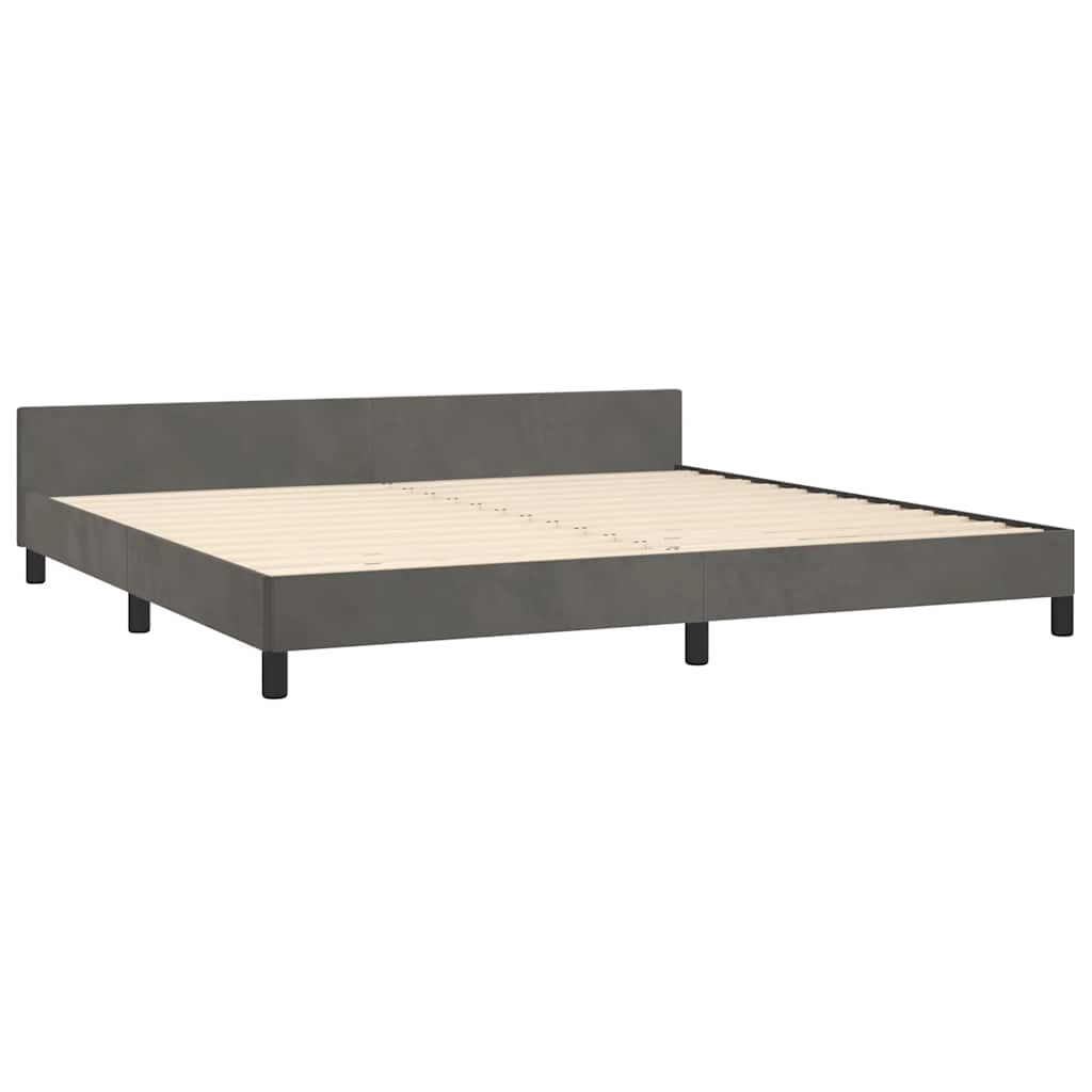 Giroletto Senza Materasso Grigio Scuro 200x200 Cm Velluto - Image 4