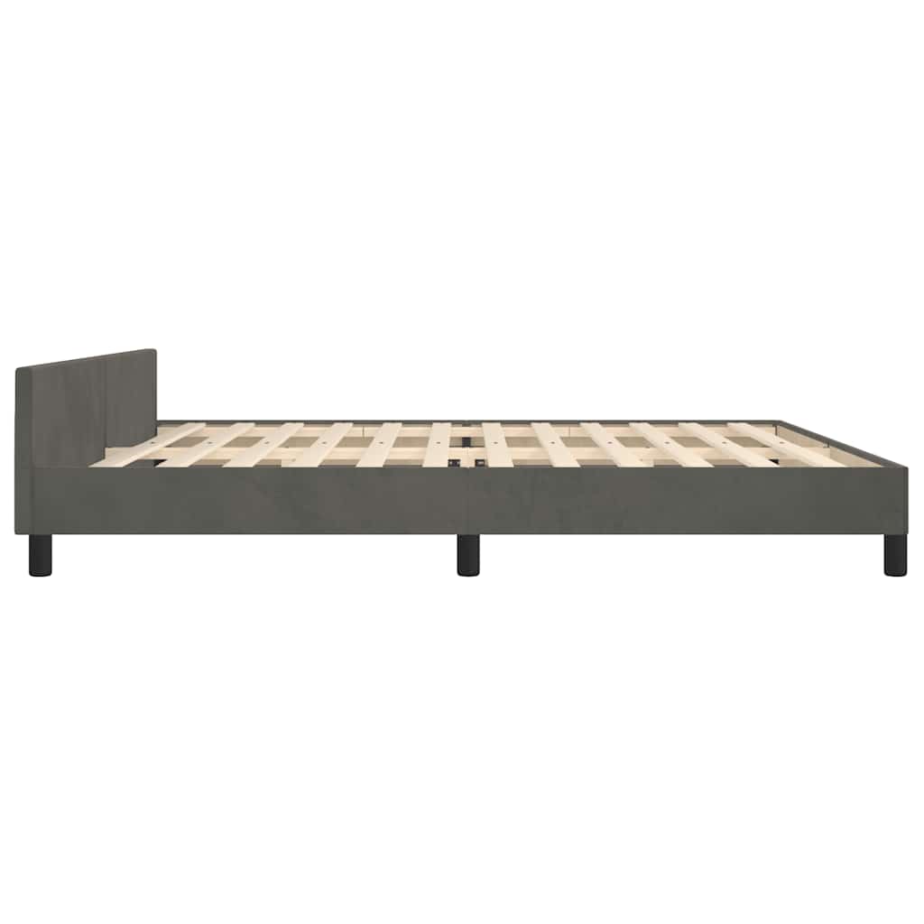 Giroletto Senza Materasso Grigio Scuro 200x200 Cm Velluto - Image 6