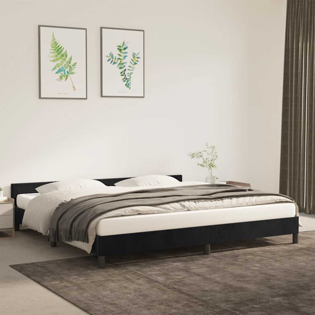 Giroletto Senza Materasso Nero 200x200 Cm In Velluto