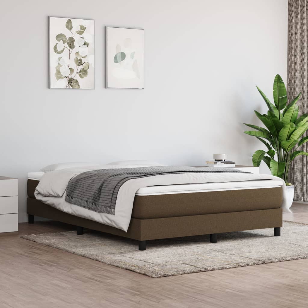 Materasso A Molle Marrone Scuro 140x190x20 Cm In Tessuto