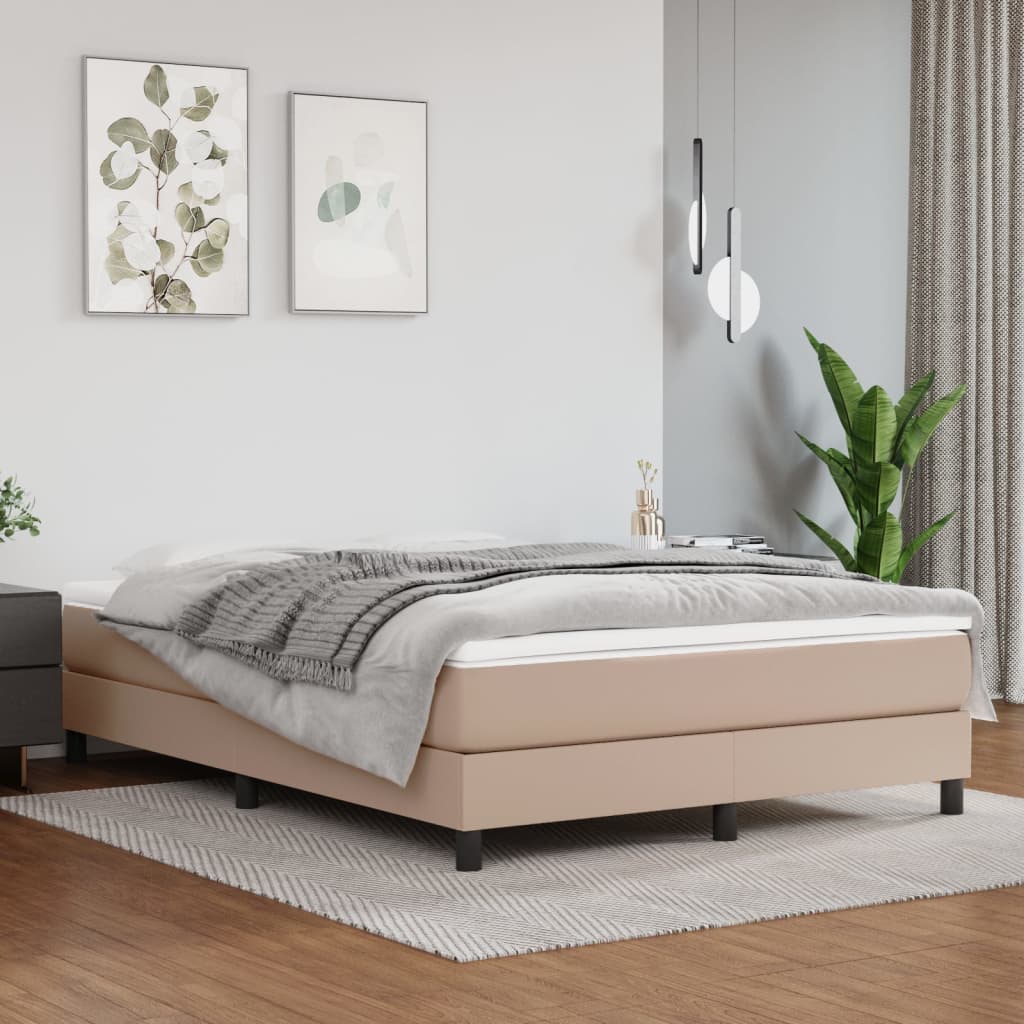 Materasso A Molle Cappuccino 140x190x20 Cm In Similpelle