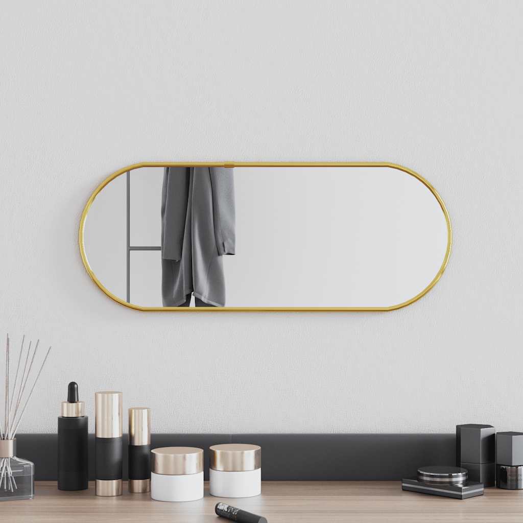 Specchio Da Parete Dorato 50x20 Cm Ovale