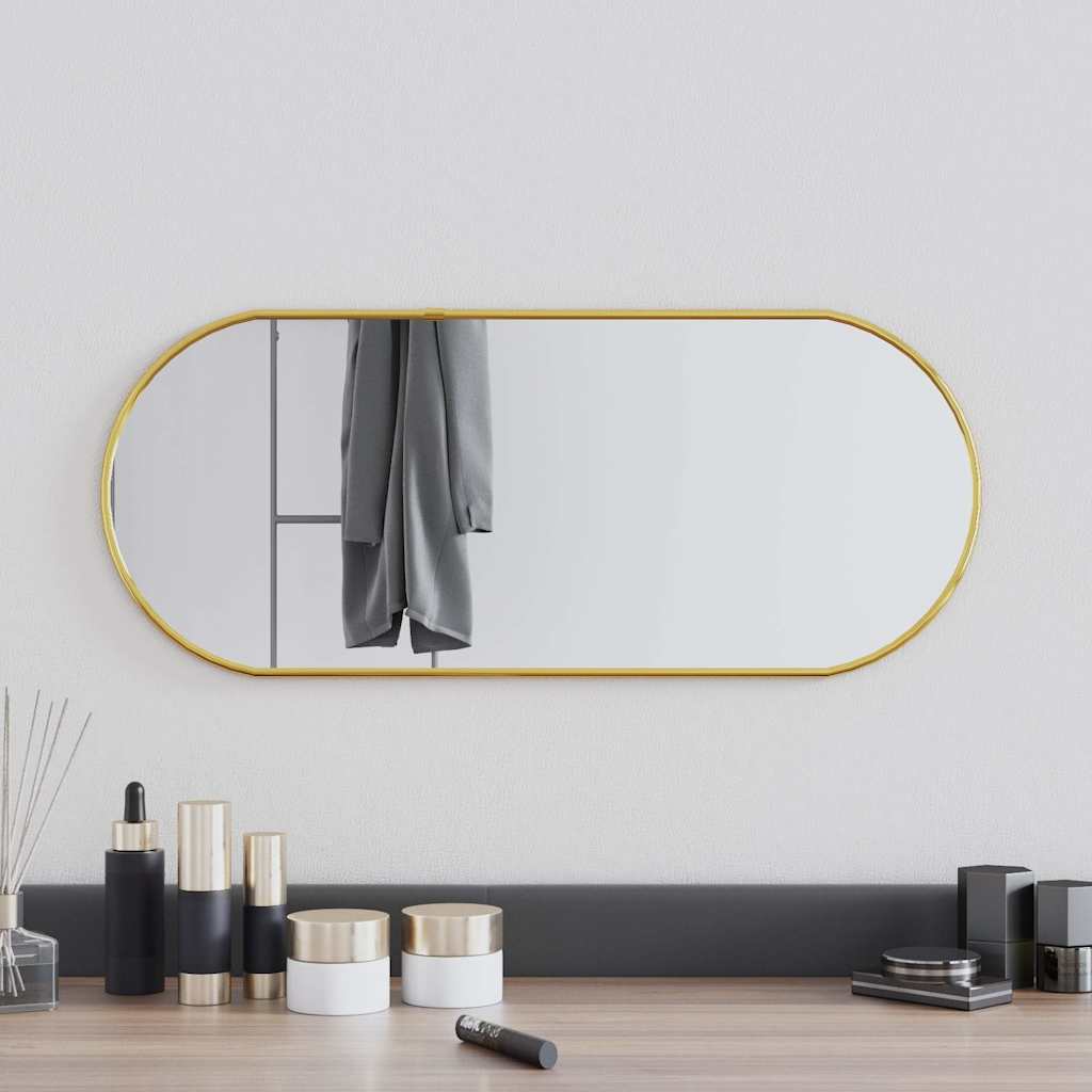 Specchio Da Parete Dorato 60x25 Cm Ovale