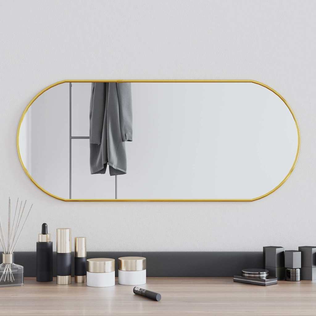 Specchio Da Parete Dorato 70x30 Cm Ovale