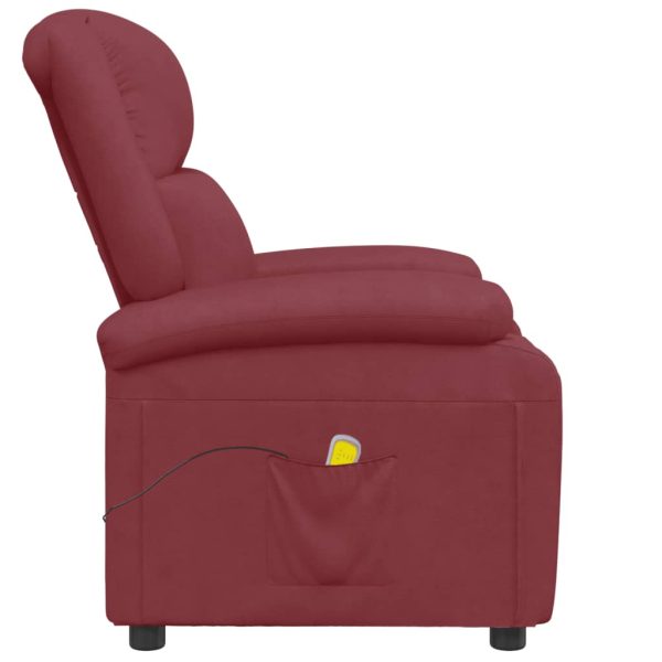 Poltrona Massaggiante Rosso Vino In Similpelle - Image 4