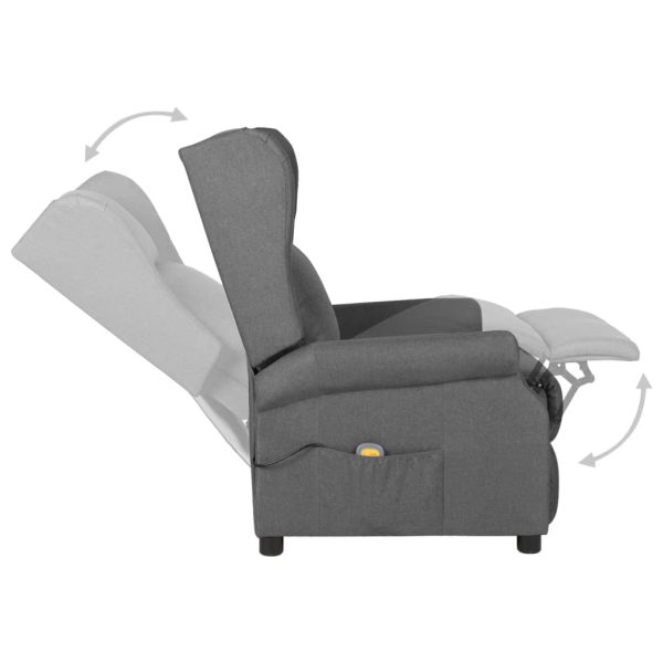 Poltrona Massaggiante In Tessuto Grigio Chiaro - Image 6