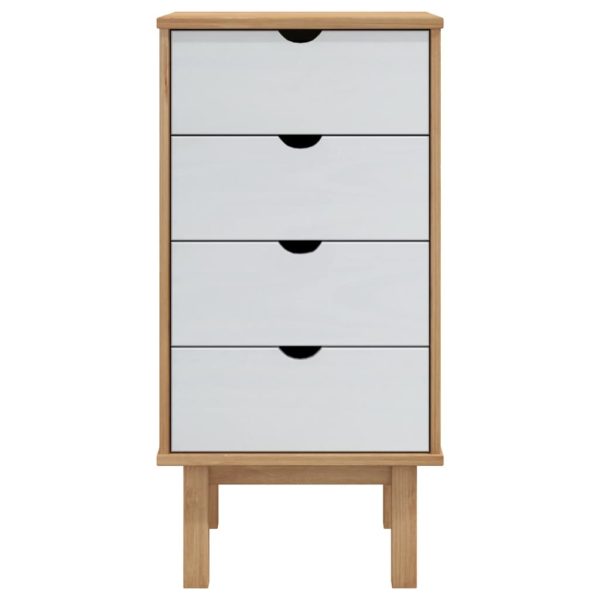 Cassettiera Otta Marrone E Bianco 45x39x90 Cm In Legno Di Pino - Image 3
