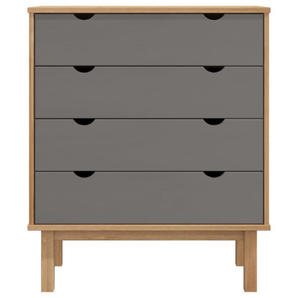 Cassettiera Otta Marrone E Grigio 76,5x39,5x90 Cm Legno Di Pino - Image 3