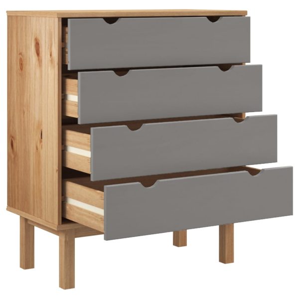 Cassettiera Otta Marrone E Grigio 76,5x39,5x90 Cm Legno Di Pino - Image 4