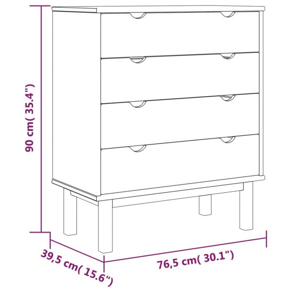 Cassettiera Otta Marrone E Grigio 76,5x39,5x90 Cm Legno Di Pino - Image 6